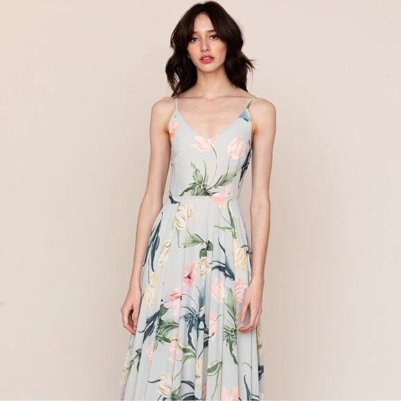 Yumi Kim Revolve Women’s Peace and Love Sage Floral Maxi Dress in Westview Moon - Picture 5 of 13